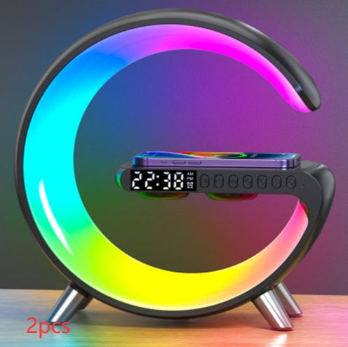 G-Shape RGB Lamp with Bluetooth Speaker & Wireless Charger